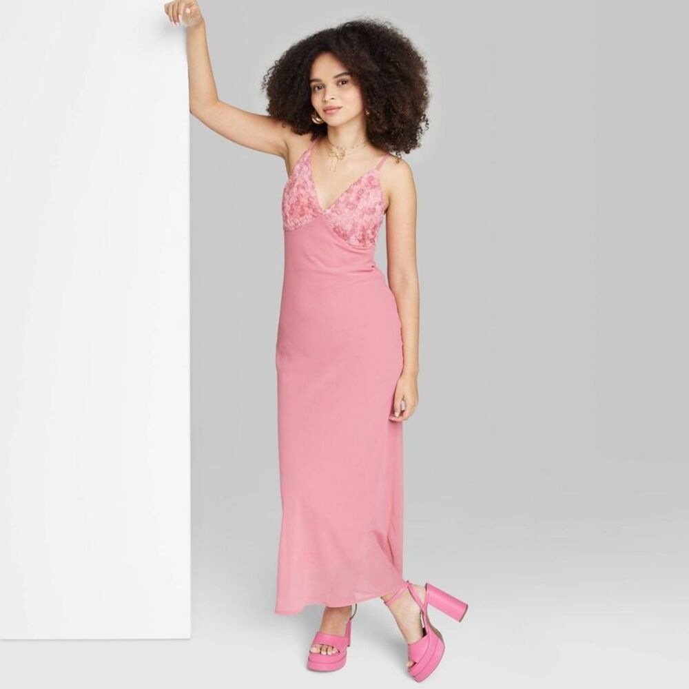 Wild Fable Pink Lace Trim Dress
